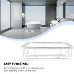 Rak Shower yang Dapat Diangkat, Persegi Panjang, Nampan Penyimpanan Lepas, Dukungan Plastik, Aksesori Dapur dan Kamar Mandi (25 mm)